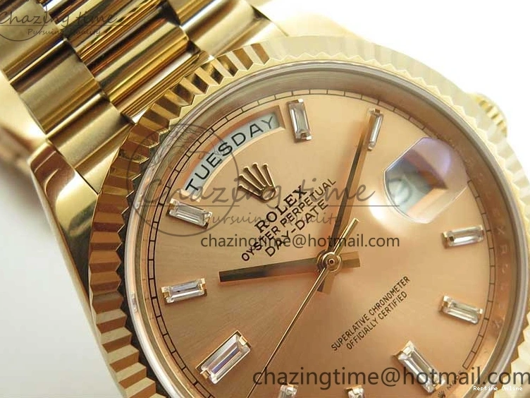0409 Day-Date 40mm 228239 BP New Dial Version 904 RG T Crystal Markers RG Dial on RG President Bracelet A Popular 2834